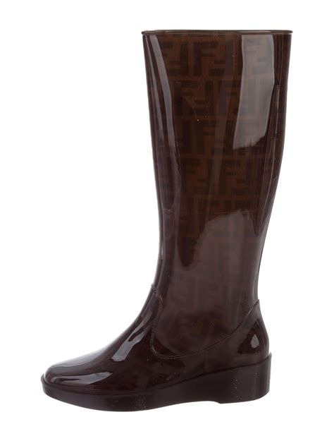 fendi zucca rain boots|fendi leather boots.